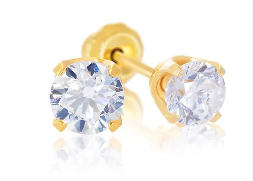 5mm zirkonia 14k goud